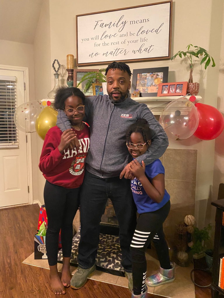 Mical R. with daughters family quote