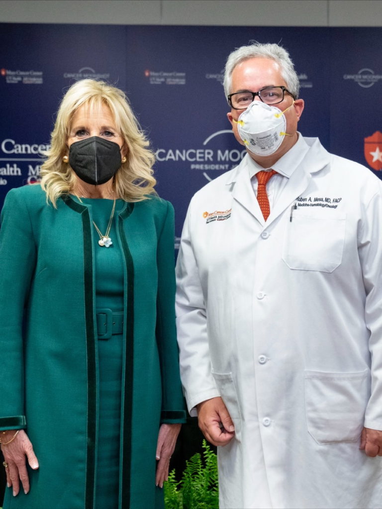 Dr. Ruben Mesa with First Lady Jill Biden