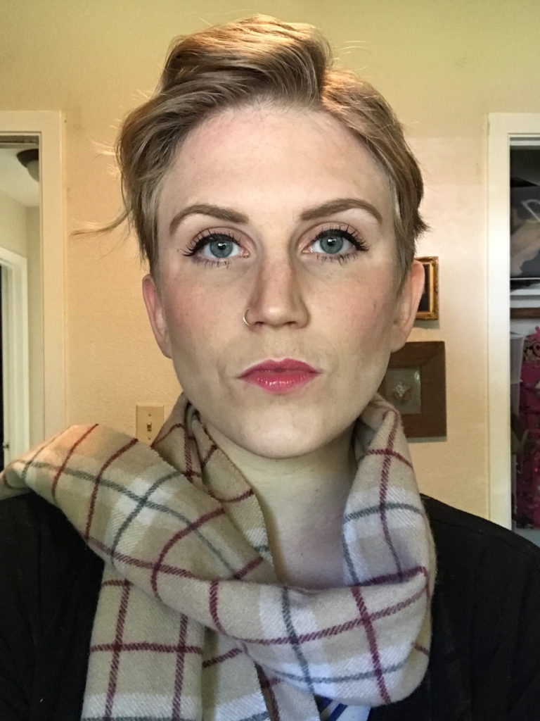 Kelsey R. wearing a scarf