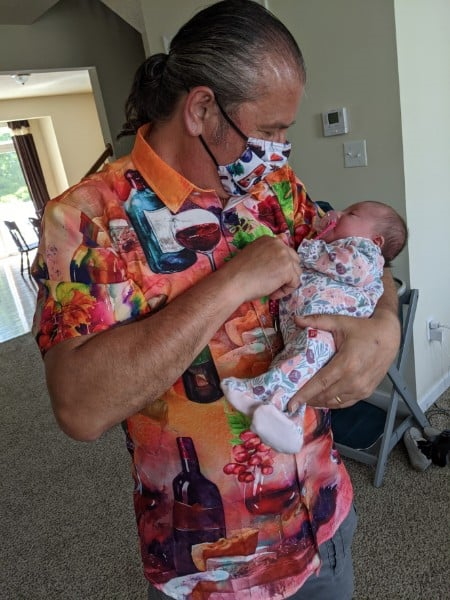 Pete D. 2021 holding Sofia