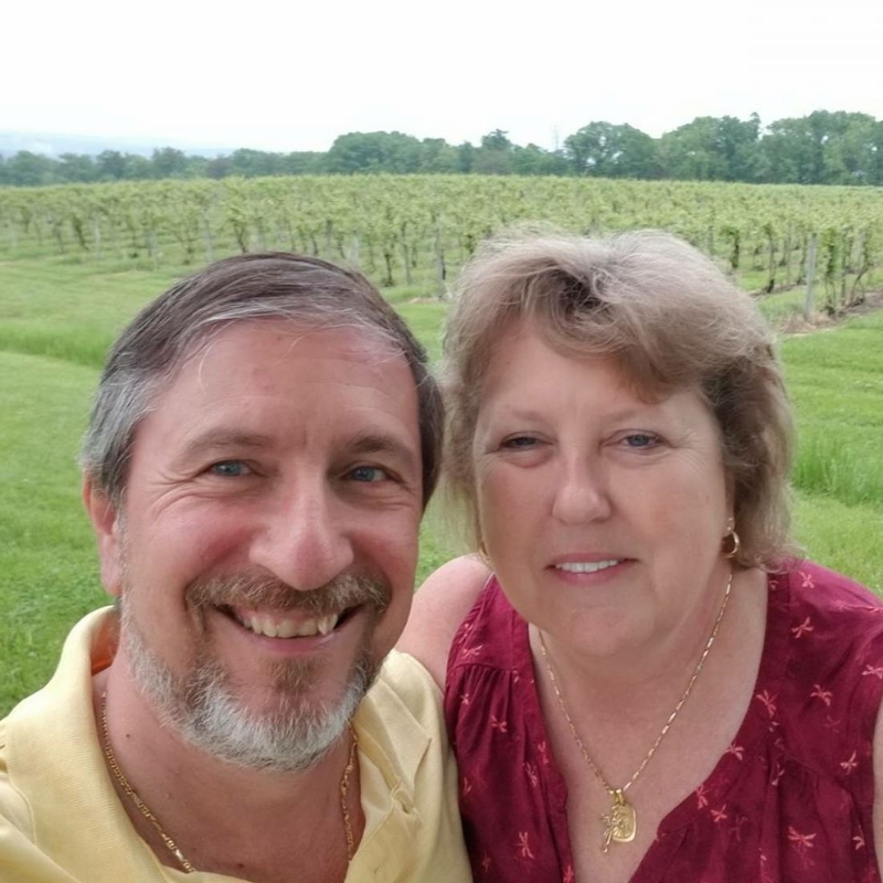 Pete D. and wife Terri wine