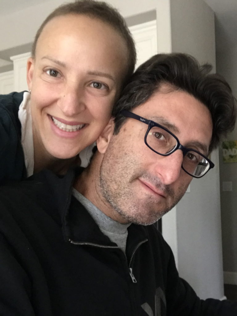 Samantha S. and husband at home