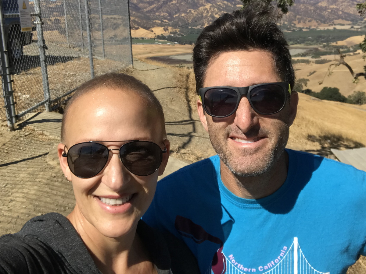 Samantha S. and husband on a walk