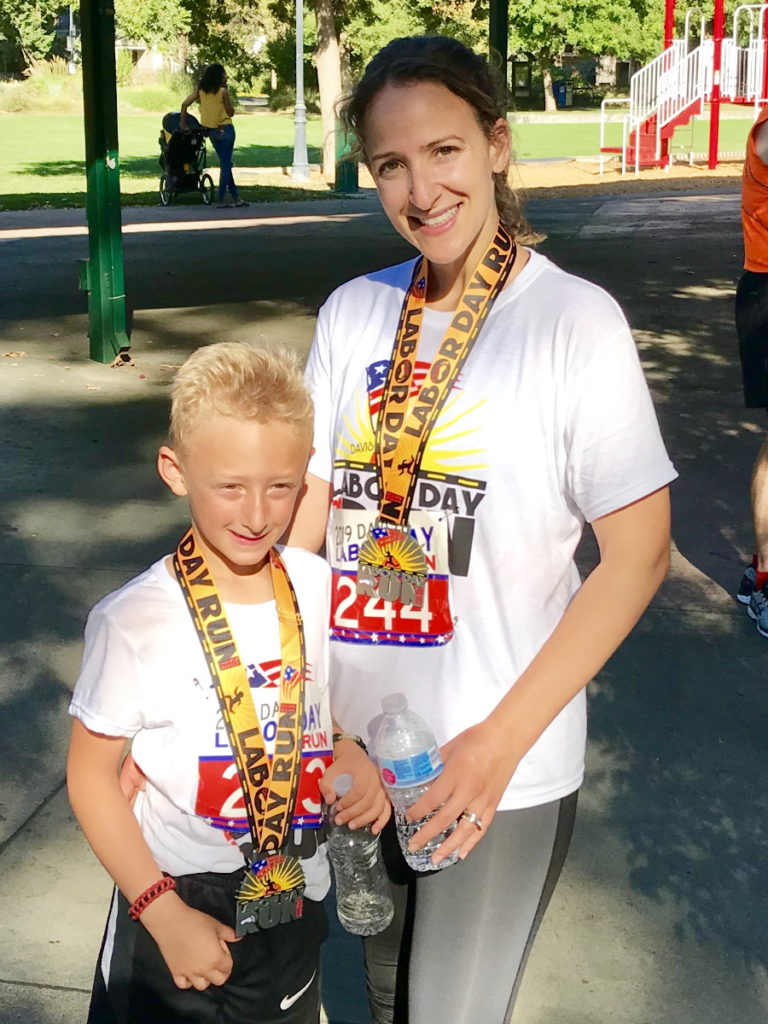 Samantha S. and son Labor Day run