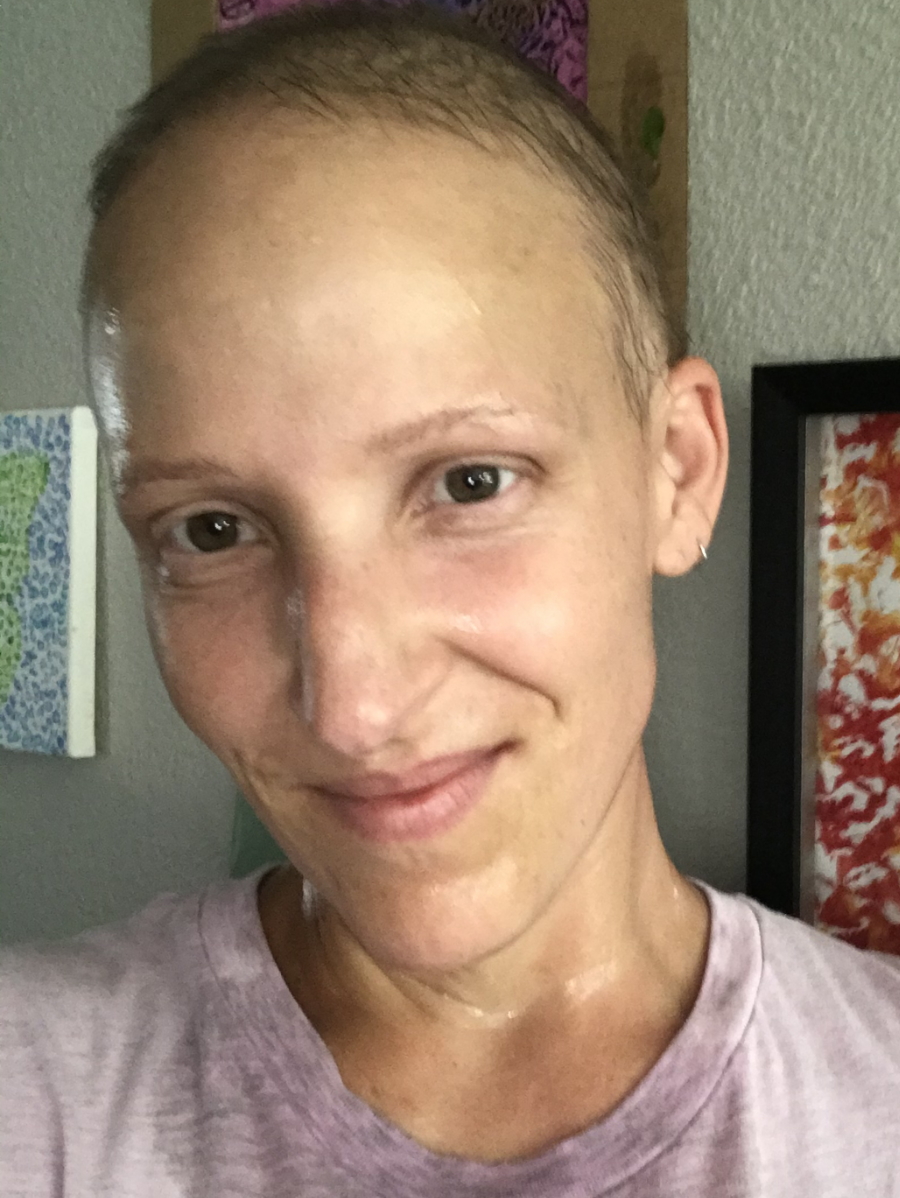Samantha S. looking and feeling very sick