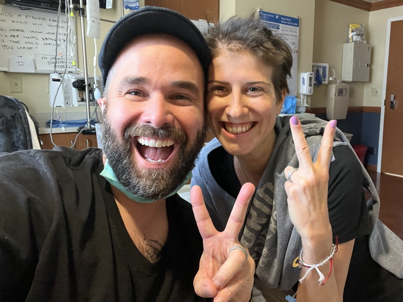 Anna T. and husband Joe in hospital