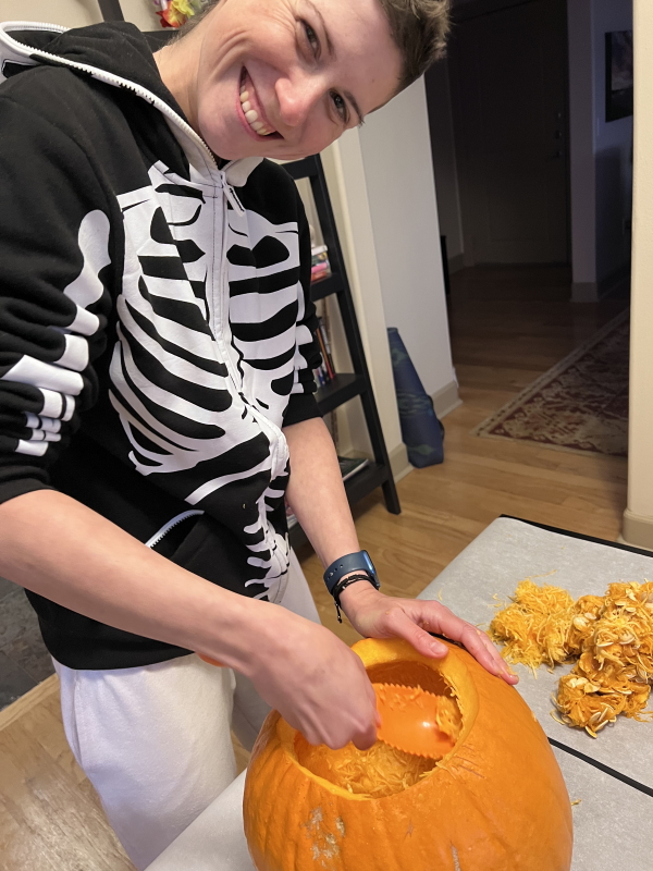 Anna T. pumpkin carving
