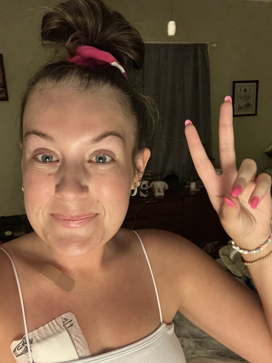 Paige C. hair in bun