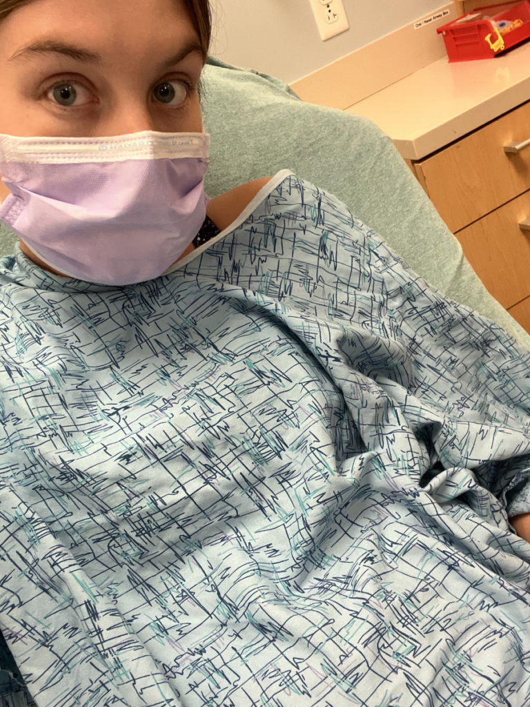 Paige C. hospital gown