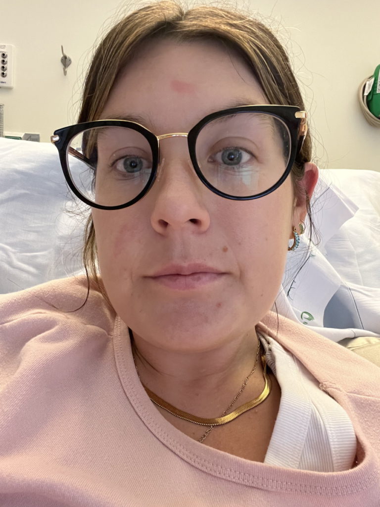 Paige C. in the hospital