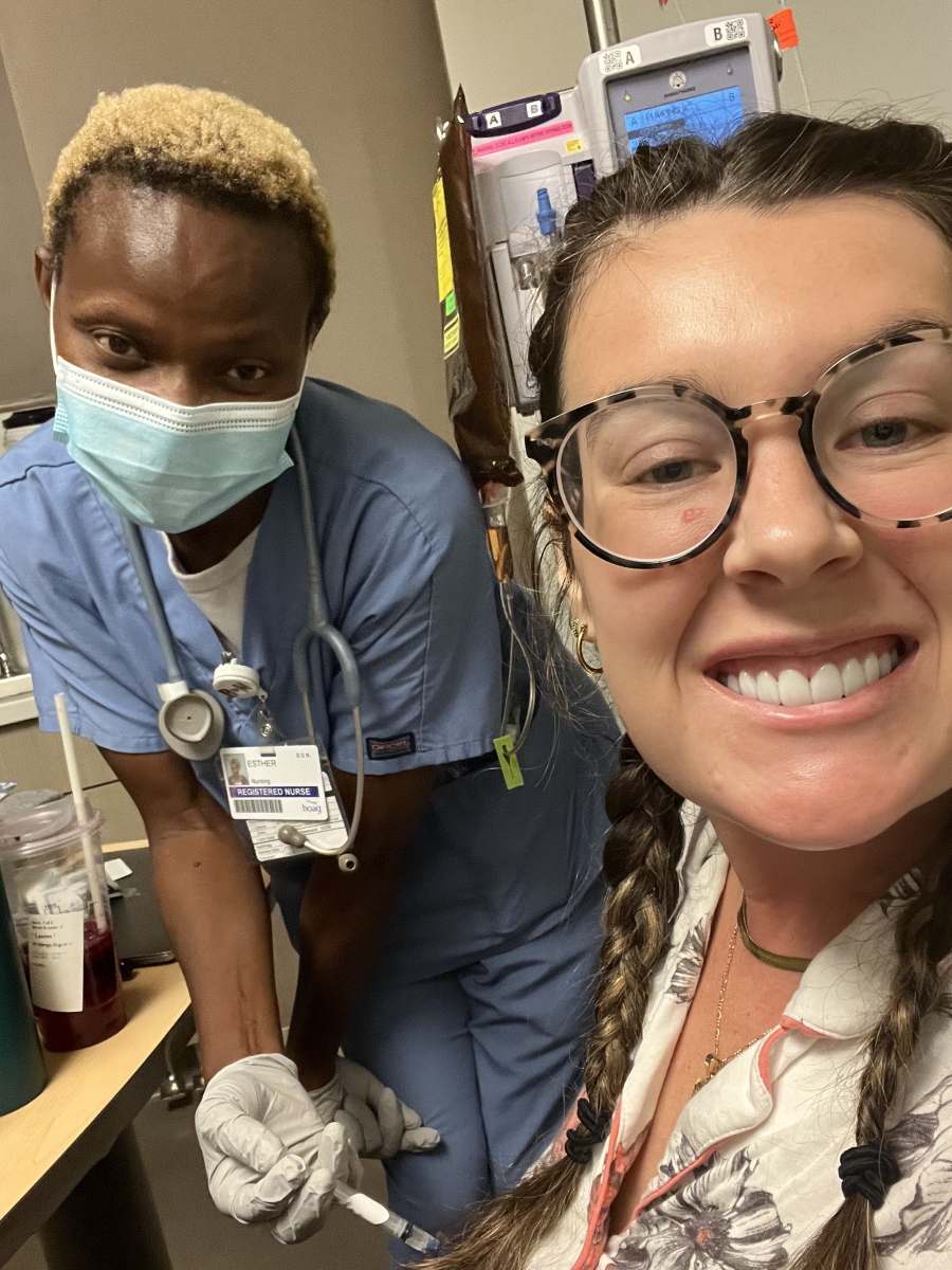 Paige C. with nurse Esther