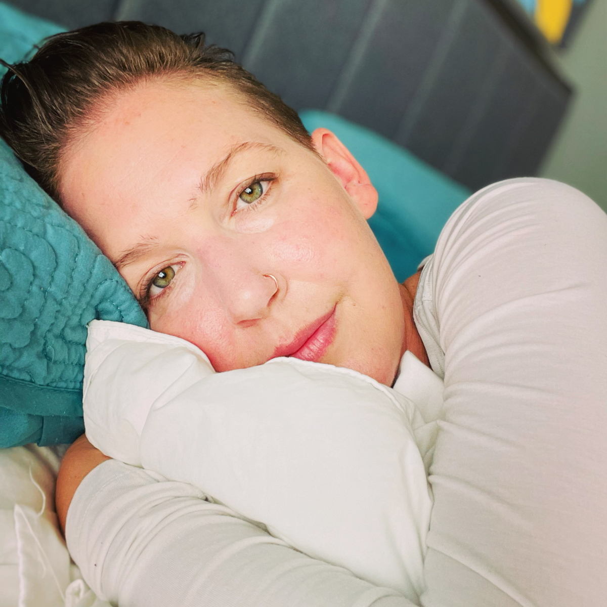 Bethany W. in bed
