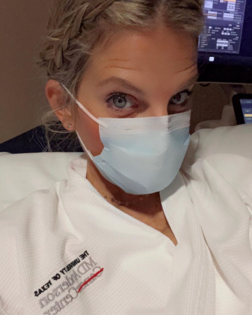 Lainie J. in MD Anderson robe