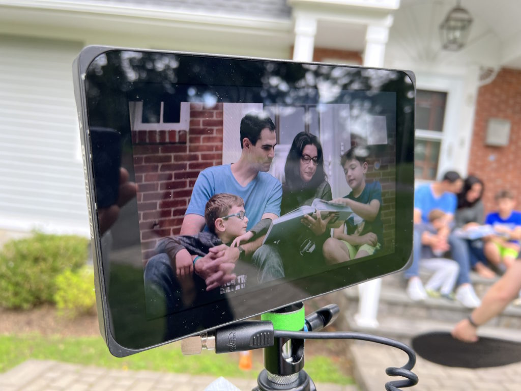 Nick N. filming the polycythemia vera documentary with his family.