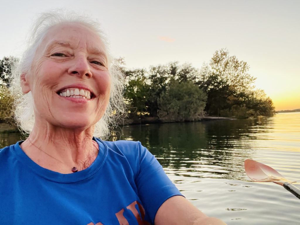Vickie D. on a boat
