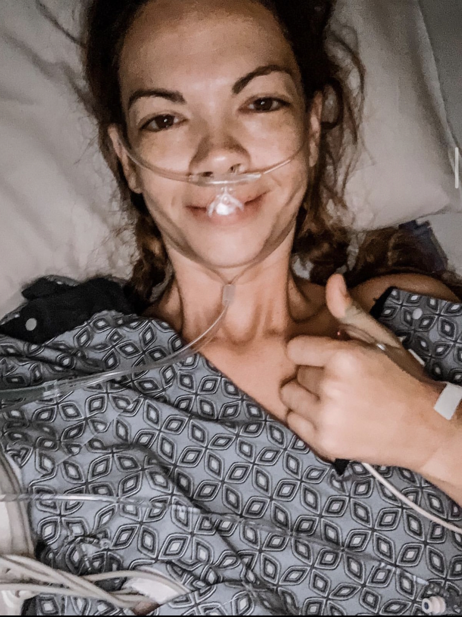 Amy H. in the hospital