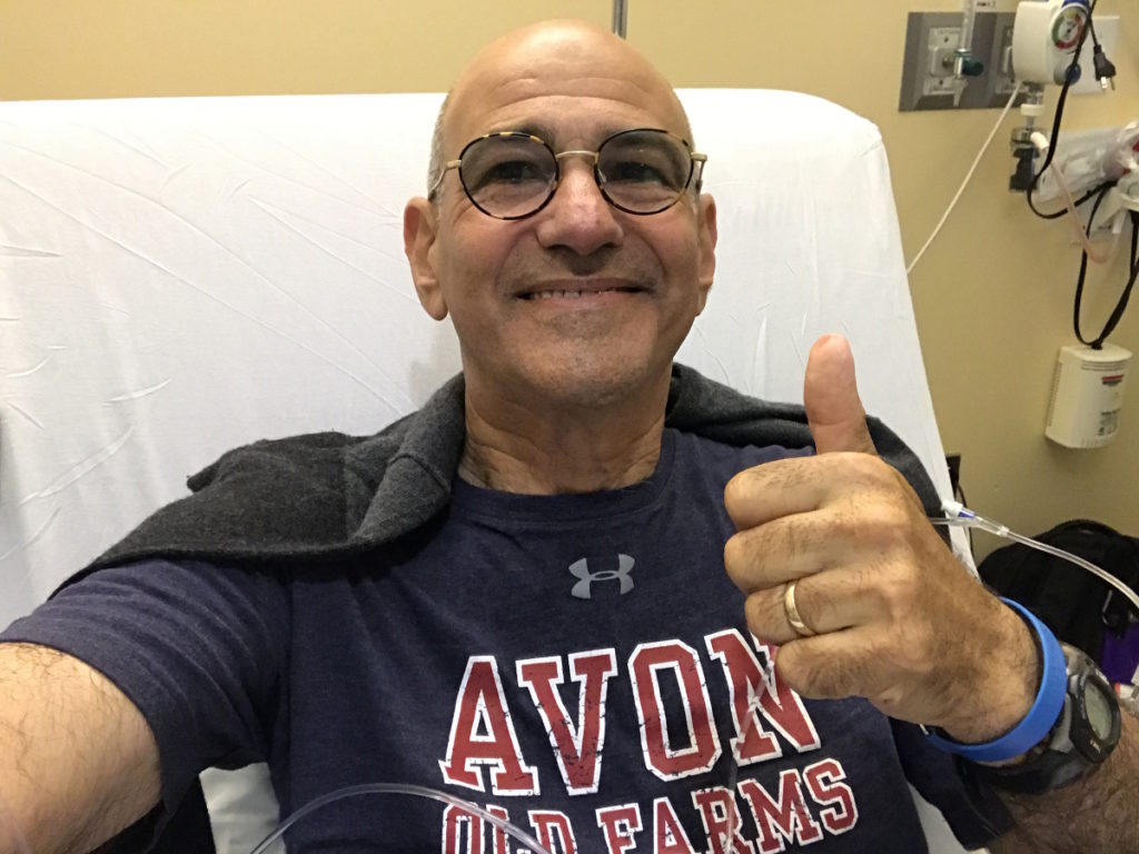 Andrew Schorr on hospital bed