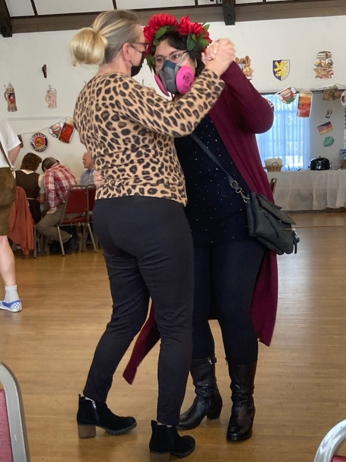 Tatijane W. with mom Oktoberfest dancing