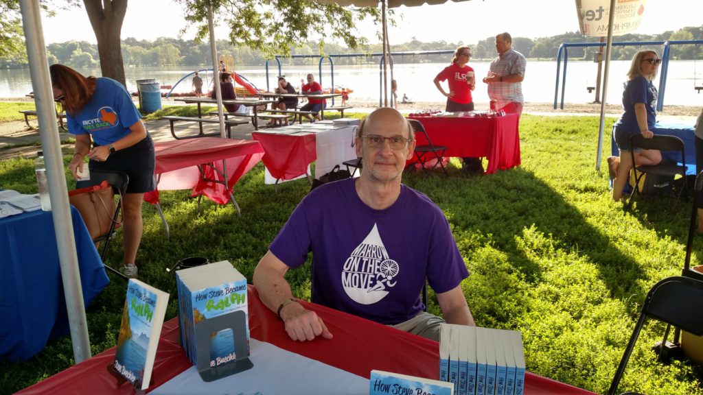 Steve with his memoir about his cancer journey